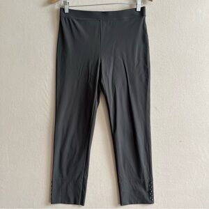 IC by Connie K Brown Taupe Cropped Slim Pants Side Hem Button Detail Women’s ‎ M